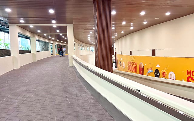 The slope towards the pick up bays at NAIA Terminal 1 has been reduced from 8% to 4%